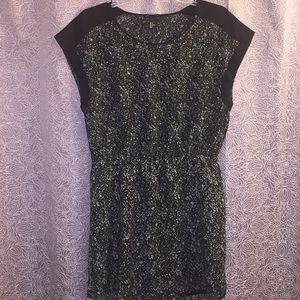 Black and white shift dress